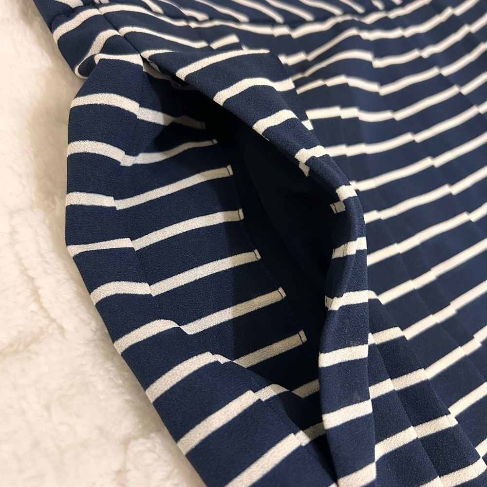 J. Crew Blue and Silver Pleated Midi Skirt - Picture 4 of 9